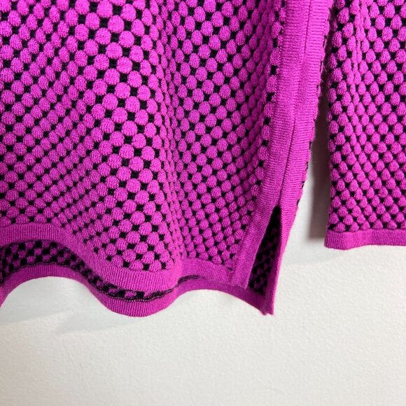 Elena Wang Sweater Womens Large Purple -Pink Textured High Neck Long Sleeve Knit - Picture 4 of 9